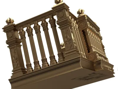 Classic Balcony 05 Low-poly 3D model