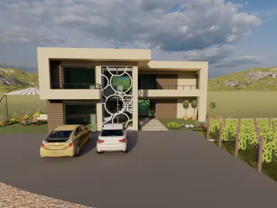 Agriculture landscape model Grapevine design  Low-poly 3D model