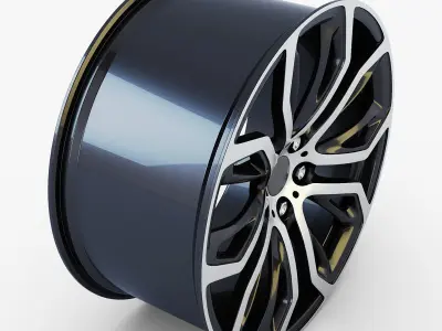 Style 375 wheel black Mid Poly Low-poly 3D model