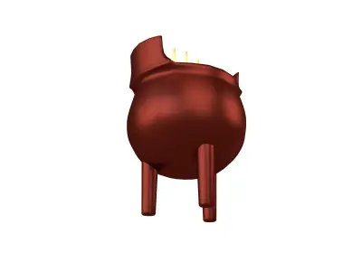 Cartoon Incense Burner v1 001 Low-poly 3D model