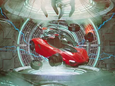 Car Factory Core Low-poly 3D model