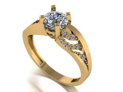 11400003 engagement ring 3D print model