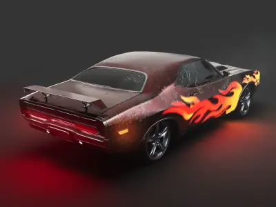 70s Dodge Challenger  3D model