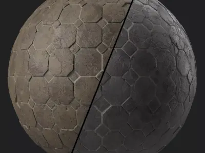 Pavement Materials 50- Diamond Tile Stone Paving  Sbsar Seamless Texture