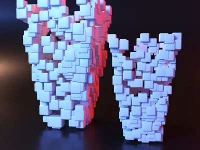 Vase minecraft cubic set 3D print model