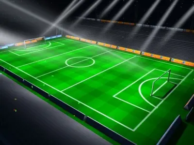 Football stadium Low-poly 3D model 67