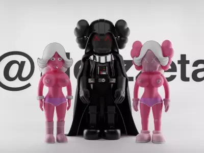 Kaws Darth Vader and Pink Twins Textured Low-poly 3D model