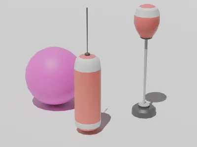 Stylized Fitness Equipment Pack Free low-poly 3D model