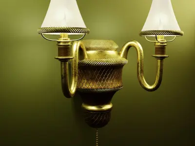 Low-poly Lamp wall with two lights Free low-poly 3D model