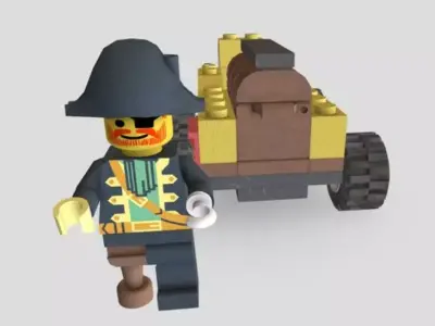Captain Redbeard from Lego Racers 1999 game Free low-poly 3D model