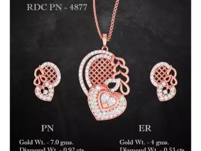 Pendant Earrings combo - 4877 3D print model