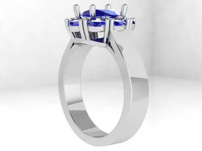 Oval Flower Ring 4529 3D print model