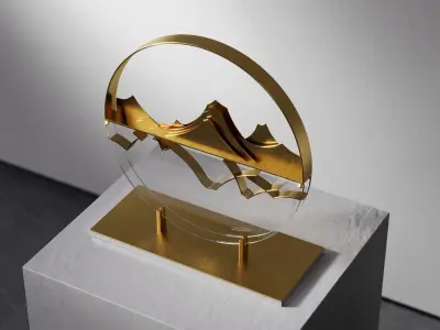 Zen Mountain Decorative Stand  Modern Art Sculpture Free 3D model