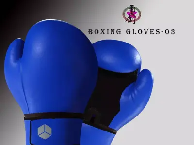 Boxing Glove-Blue Low-poly 3D model