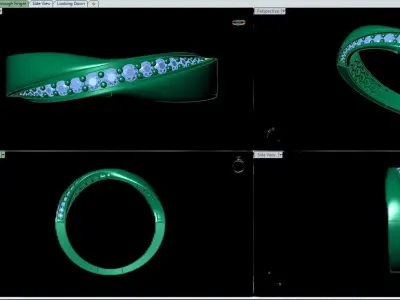 Women Wedding Engagement Ring 55 3D print model