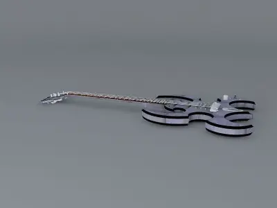 All riveted aluminum guitar Free 3D model