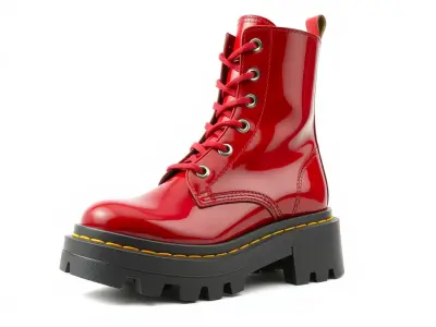 Stylish Red Combat Boot D Model Pack Low-poly 3D model