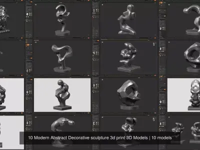 10 Modern Abstract Decorative sculpture 3d print 3D Models 3D Model Collection