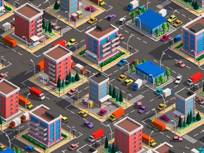 Cartoon Lowpoly City Free Game Pack  Free low-poly 3D model