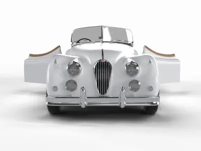 Jaguar XK140 1954 HQ interior 3D model
