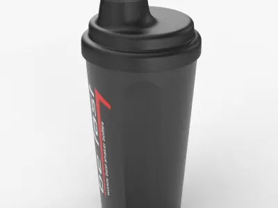 Matte Black Protein Shaker 3D model