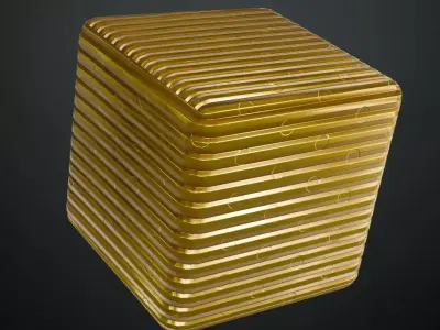 Golden Corrugated Metal Grill Texture PBR Seamless Texture