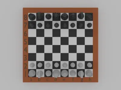 chess board games Low-poly 3D model