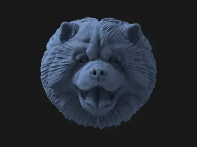 Chow chow  head  pendant 3D print model