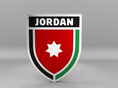 Jordan National Soccer Team Logo 3D model