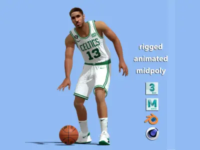 3D rigged Malcolm Brogdon Boston Celtics NBA 3D model