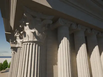 Roman Gate  Low-poly 3D model