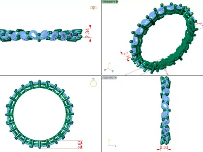 full eternity pear shape pointing each other  3D print model