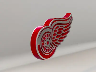 NHL Detroit Redwings Team Logo 3D model