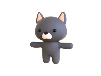 Character014 Chubby Wolf Low-poly 3D model