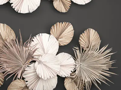 Wall panel made of dry palm leaves 225 3D model