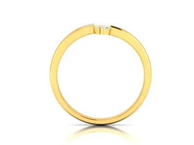Band 3dm Render Details two diamond ring gold 3D print model