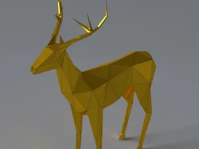 low-poly 3D printer model Deer Low-poly 3D model