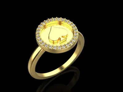 Card spades ring model 606 3D print model