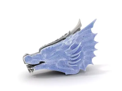 Silver Dragon Head model pack Low-poly 3D model