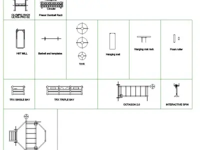 GYM Revit Families Low-poly 3D model