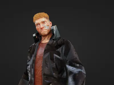 Ghost Thief Game Character Asset Low-poly 3D model