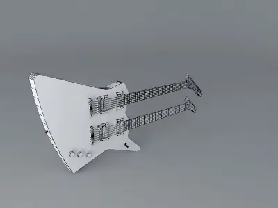 Gibson Explorer double neck guitar Free 3D model