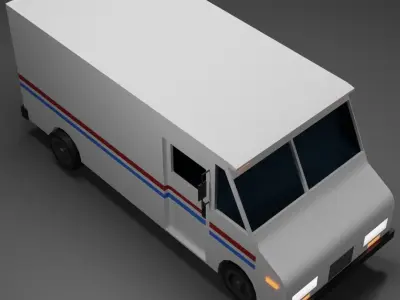 mail truck Low-poly 3D model