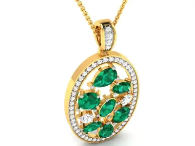 Solitaire Women Pendant 3DM STL OBJ FBX Render Details 3D print model 3