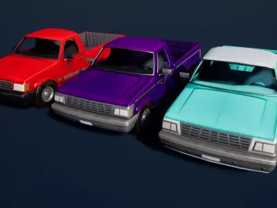 Pickup Truck Stylized Vehicle Low-poly 3D model
