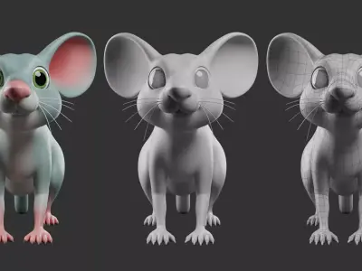 Mouse Stylize II Cartoon Low-poly 3D model
