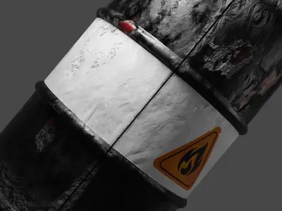 Oil Barrel Game Ready model Realistic Low Poly Mesh Low-poly 3D model