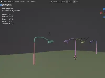 Street Light Model 3D Low Poly  v1 3D model