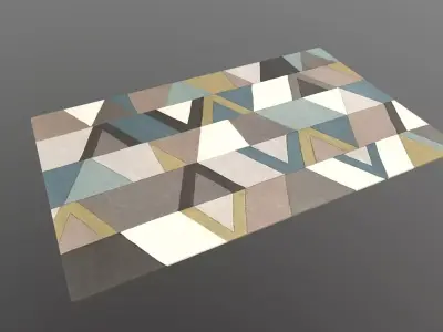 Mat 3d Model rug with triangles 3D model