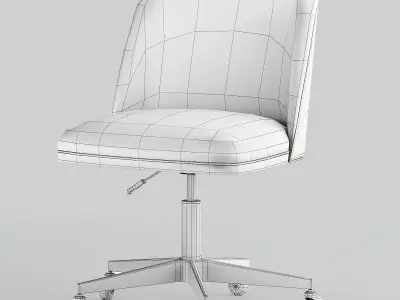 Rh ALESSA velvet desk Chair - antiqud brass 3D model